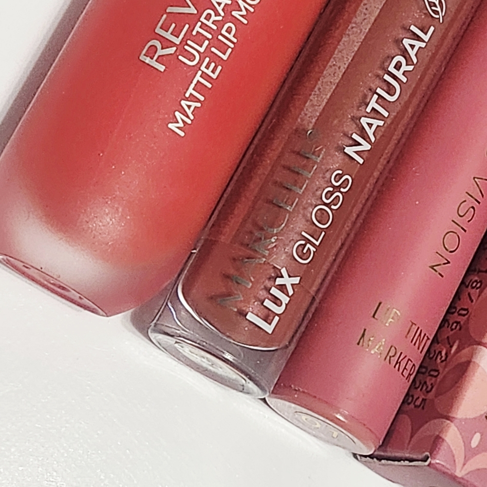 3pc Lot Lip Tint Revlon Matte Lip Mousse Marcelle Lux Gloss Natural NEW - Picture 3 of 7